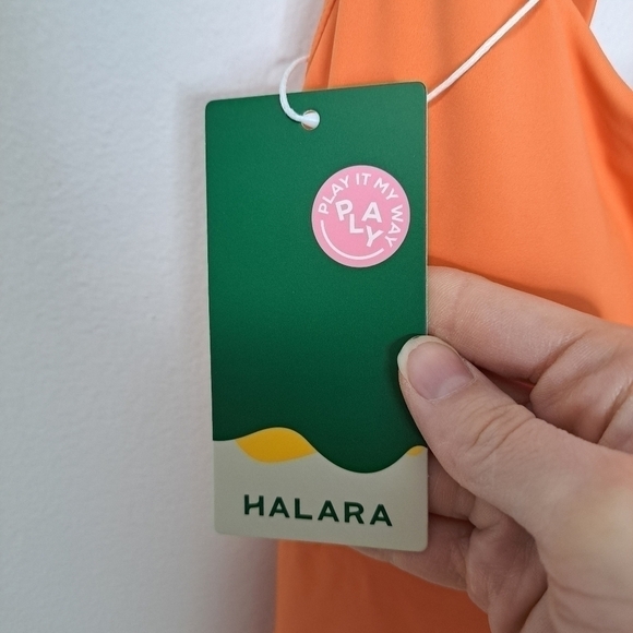 Halara backless cut out twisted side pocket ballet dress orange XS NWT - Picture 8 of 10